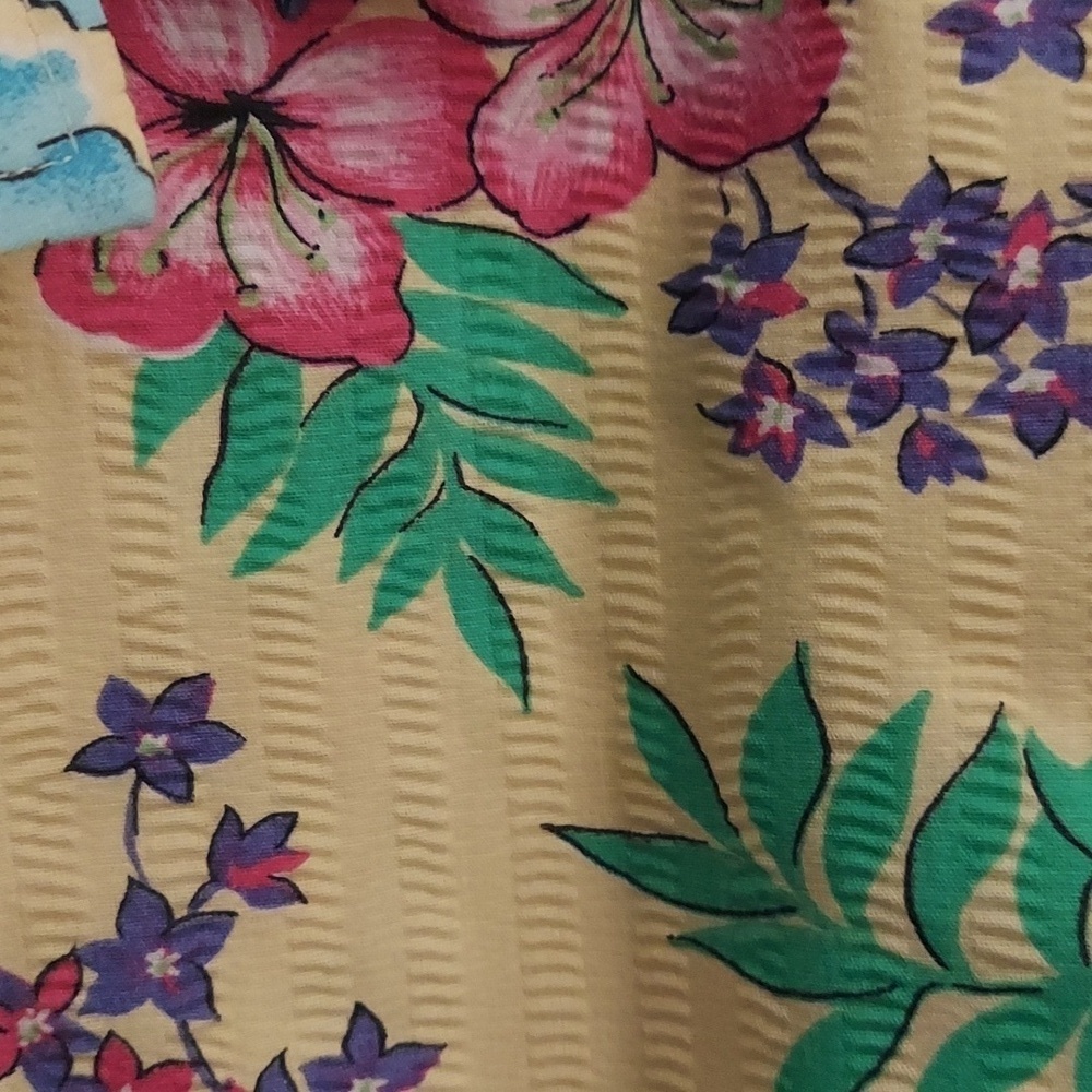 BLAIR Vintage 90's Button Down Faux Tank Floral Short Sleeve Top L Grandmacore - Picture 11 of 13